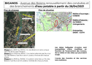 Travaux de renouvellement des conduites et des branchements d’eau potable - Avenue des Boïens à Biganos