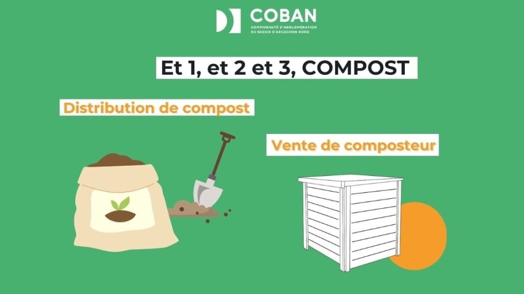 Opération compost - Et 1, et 2 et 3, compost - Tous au compost avec la COBAN - Visuel actu