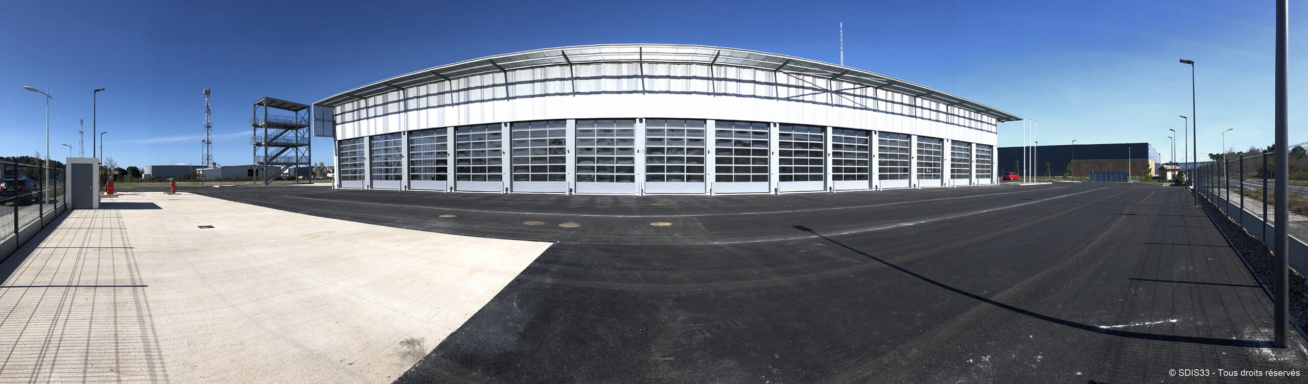 Inauguration le 27 février 2023 du Centre d'Incendie et de Secours de Biganos Audenge (Caserne des Pompiers) - Vue extérieure de la Caserne