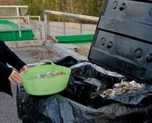 Box de collecte de coquilles d'huîtres en déchèterie