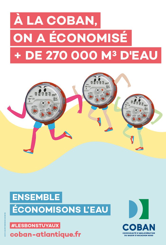 Eau potable - Ressource Eau - Affiche Economie +270 000 m3 - Juillet 2023