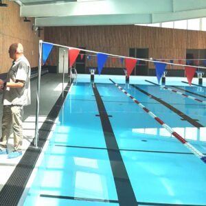 Visite des élus d'une piscine - équipement aquatique