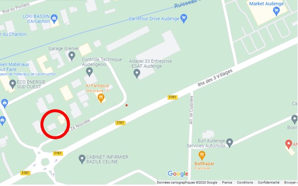Plan de localisation - AAP Vente de 2 biens immobiliers de la COBAN - Maison et Entrepôt rue du Hapchot à AUDENGE
