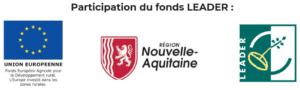 Participation du fonds LEADER avec Union Européenne et Région Nouvelle-Aquitaine - 3 logos