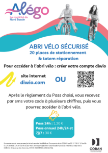 Affiche abri vélos sécurisé et site internet diwio.com