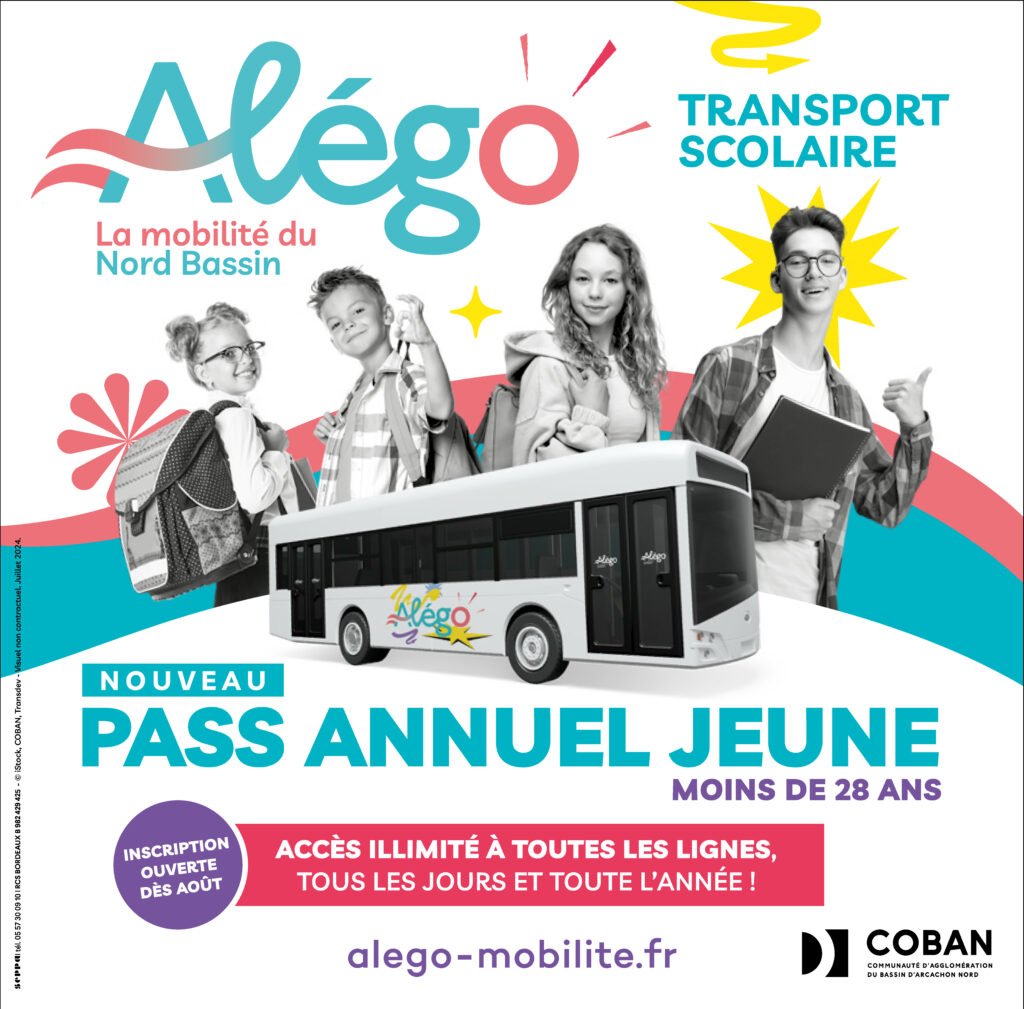 Visuel Alégo Transports scolaires TS - Pass annuel Jeune moins de 28 ans - Accès illimité