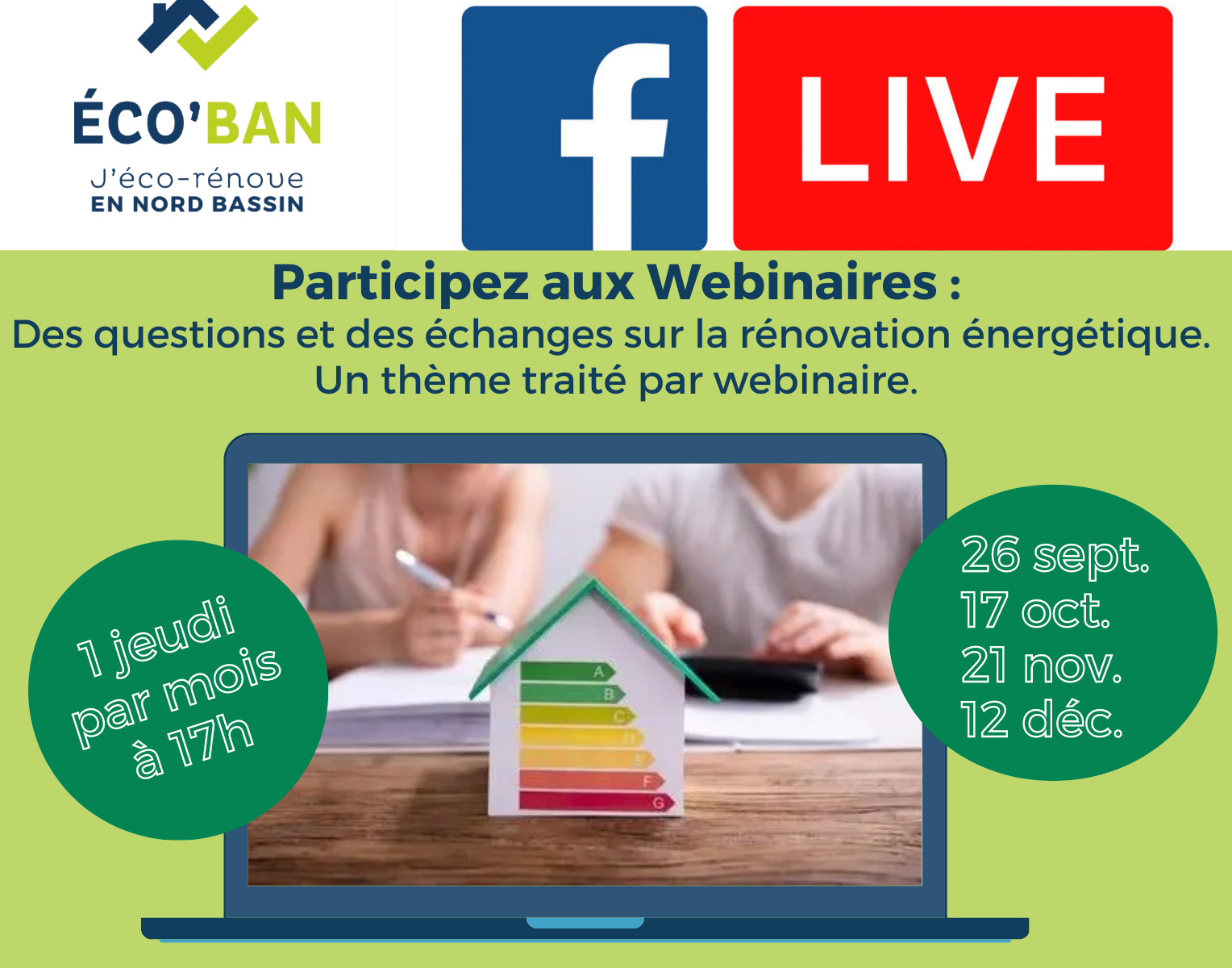 Facebook Live CREAQ 2e semestre 2024 - jeudi 26 septembre, 17 octobre, 21 novembre, 12 décembre à 17h