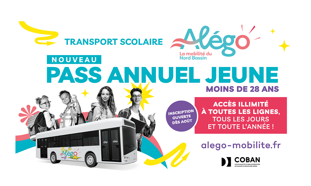 Visuel Actu Alego Inscriptions site internet au transport scolaire pour élèves Maternelle, Elémentaire Primaire et Collège à partir de mercredi 14 août 2024