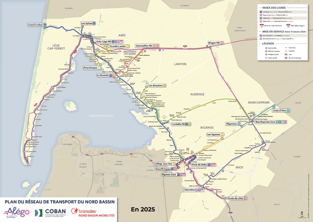 Plan du réseau de transport ALÉGO en 2025