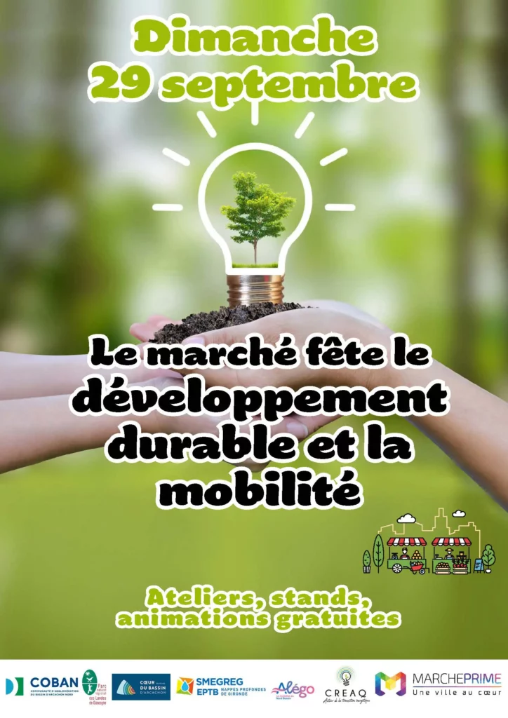 Le marché fête le Développement durable et la Mobilité - Dimanche 29 septembre 2024 - Affiche