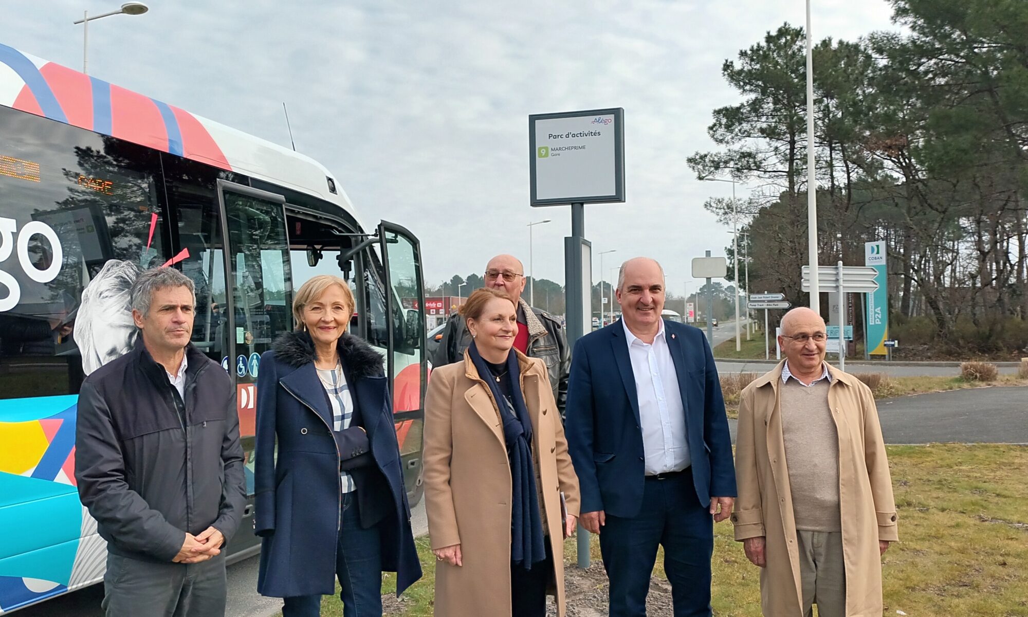 Elus COBAN sur la ligne Alégo n°9, arrêt Parc d'Activités à Audenge - 17 février 2025