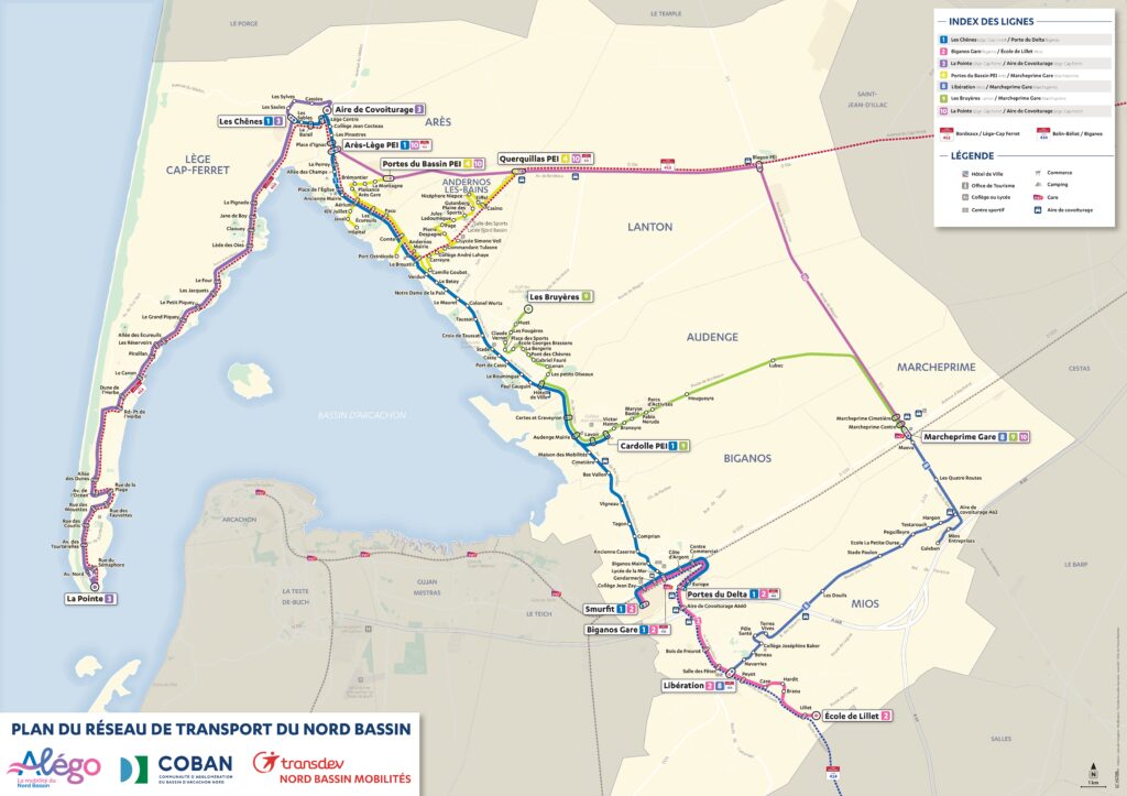 Plan du réseau Alégo avec les nouvelles lignes 4 et 9 - 17 février 2025