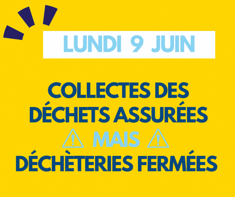Lundi de Pentecôte 9 juin : collectes assurées - déchèteries fermées - COBAN
