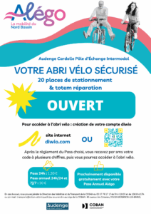 Affiche Abri-vélos sécurisé Diwio - PEI Audenge Cardolle - Mai 2025