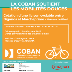 Création piste cyclable entre Biganos et Marcheprime - Hameau de Biard