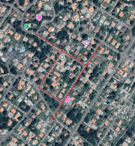 Plan de la coupure d'eau potable aux alentours de l'avenue Charles Gounod à Andernos-les-Bains le lundi 19 mai 2025 de 13h à 17h