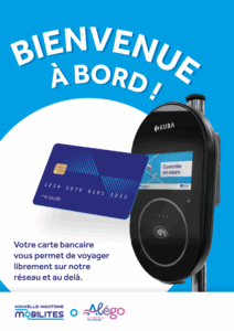 Affiche Modalis lancement billettique - paiement par CB dans les bus Alégo - 10 juin 2025