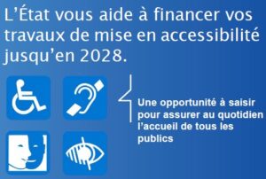 Visuel fonds territorial de mise en accessibilité des établissements de proximité - Aide financière de l'Etat jusqu'au 31 décembre 2028