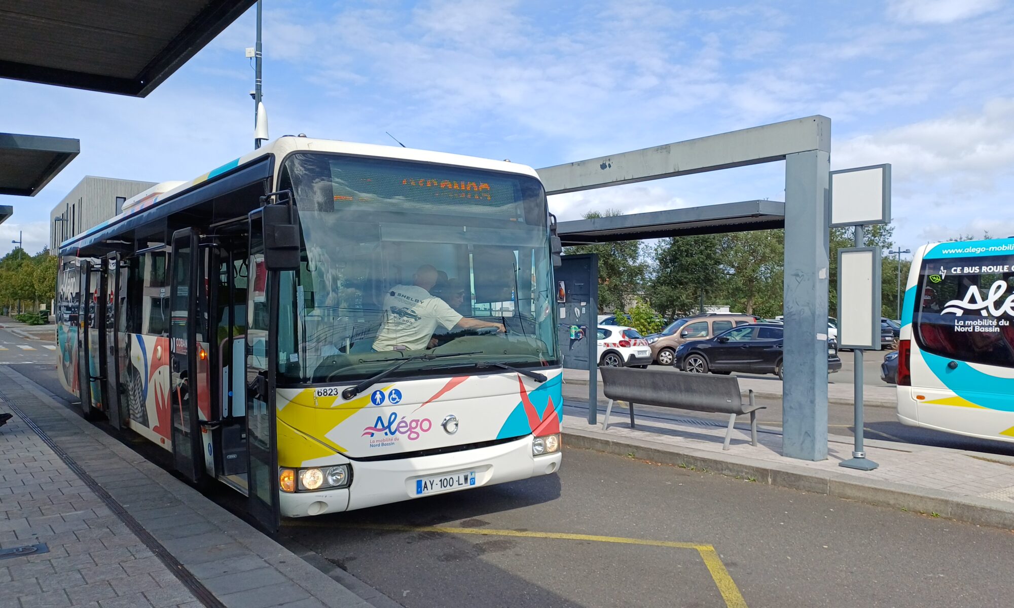 Bus Alégo au PEI de Biganos - Grand bus ligne 1 et bus midi