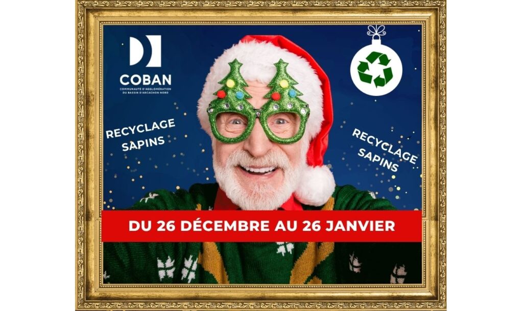 Actualités - COBAN Noël Écolo 4e édition avec la COBAN du vendredi 26 décembre 2025 au lundi 26 janvier 2026 inclus pour le recyclage des sapins en points de collecte dans les 8 communes de la COBAN - Vignette Actu