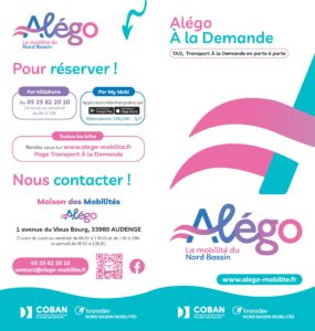 Dépliant Alego A la demande TAD 2024 - Visuel couverture