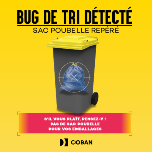 Bug de tri détecté - Sac poubelle repéré - Bac à couvercle jaune - 20 février 2026