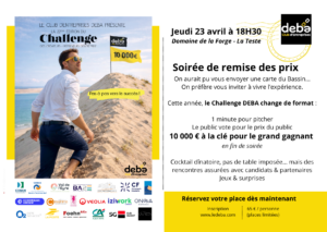 La COBAN partenaire du Challenge Créateur/Repreneur d’Entreprise du Club DEBA le jeudi 23 avril - COBAN Challenge Créateur/Repreneur d’Entreprise du DEBA - jeudi 23 avril 2026 - Affiche Soirée Remise des Prix