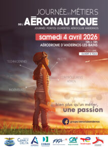 Journée des Métiers de l'Aéronautique samedi 4 avril 2026 de 10h à 18h - Journée Portes Ouvertes Aéroclub Andernos-les-Bains - Affiche