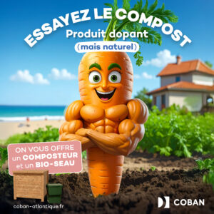 Vignette Carotte Légume - Distribution Composteurs phase2 Avril 2026 - Essayez le compost Produit dopant (mais naturel) - On vous offre un composteur et un bio-seau