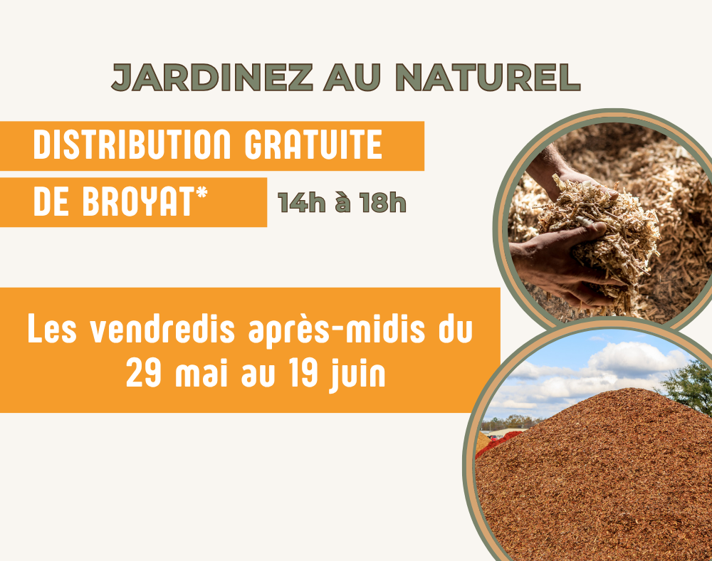 Distribution gratuite de broyat - Mai-juin 2026 - Andernos-les-Bains, Audenge, Lège-Cap Ferret, Marcheprime - Vignette