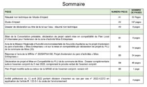 Sommaire dossier enquête publique P1_Mios0