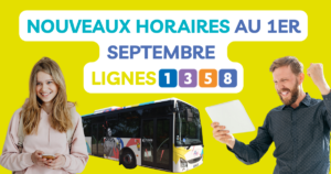 Alégo - Nouveaux horaires sur les lignes 1 3 5 et 8 à partir du 1er septembre 2026