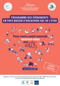 Affiche 2026 des Semaines d'Information sur la Santé Mentale (SISM) du lundi 5 au dimanche 18 octobre 2026 - 4e édition avec le Pays Bassin d’Arcachon-Val de l’Eyre